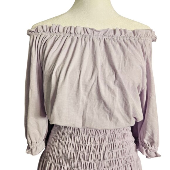 NWT SUNDRY Anthropologie Womens Midi Dress SZ Small Lilac Smocked Waist USA - Picture 6 of 12
